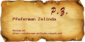 Pfeferman Zelinda névjegykártya